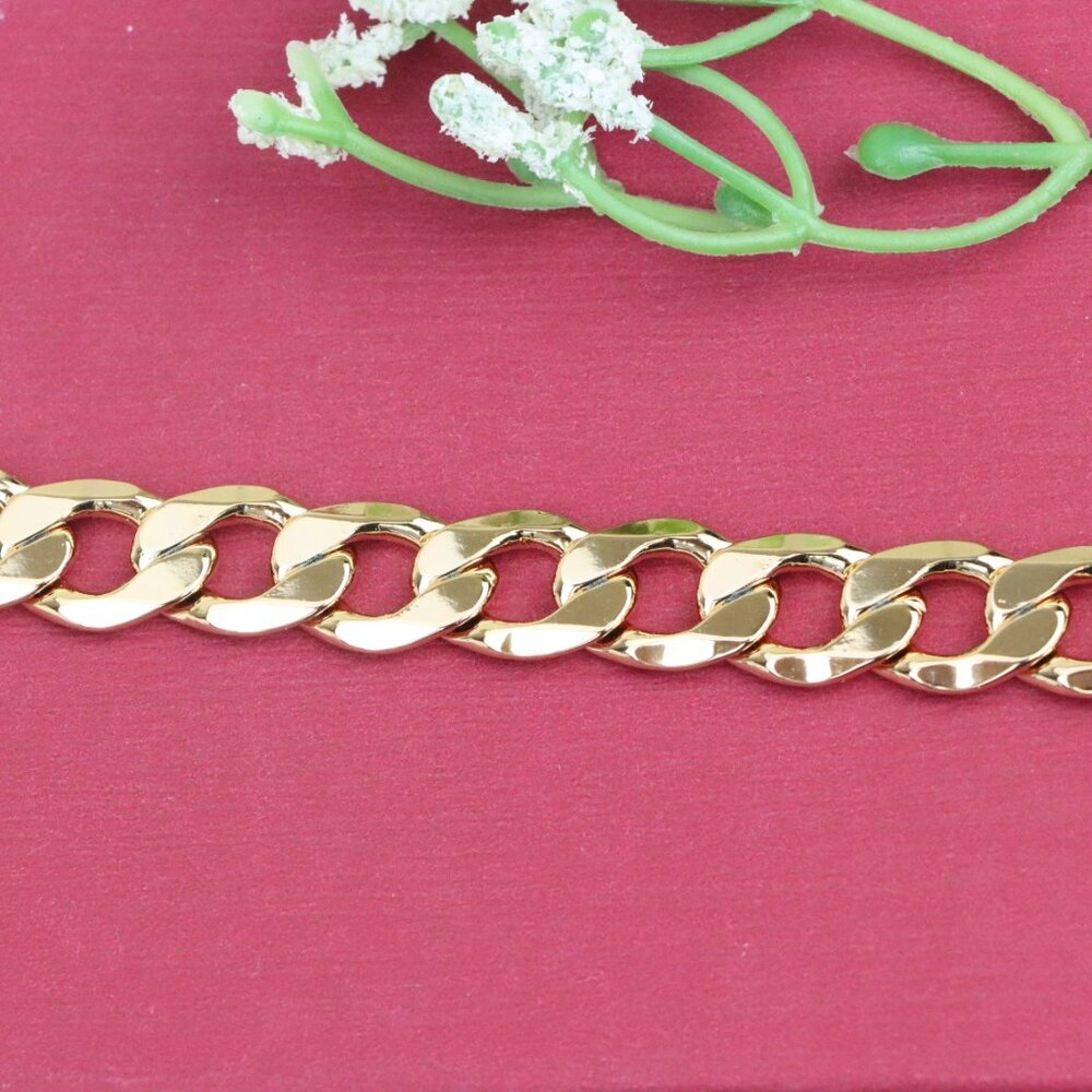 "Chunky Rose Gold Link Chain Bracelet in High Quality Brass, XPBL1154 - Picture 11 of 12